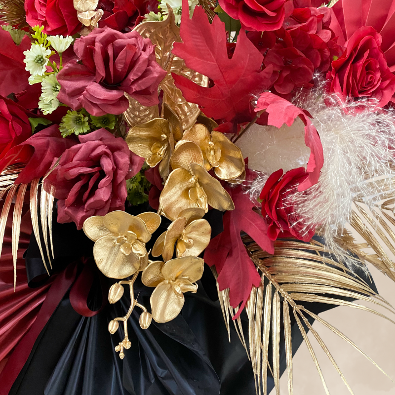 (Faux) Crimson Luxe Floral Stand