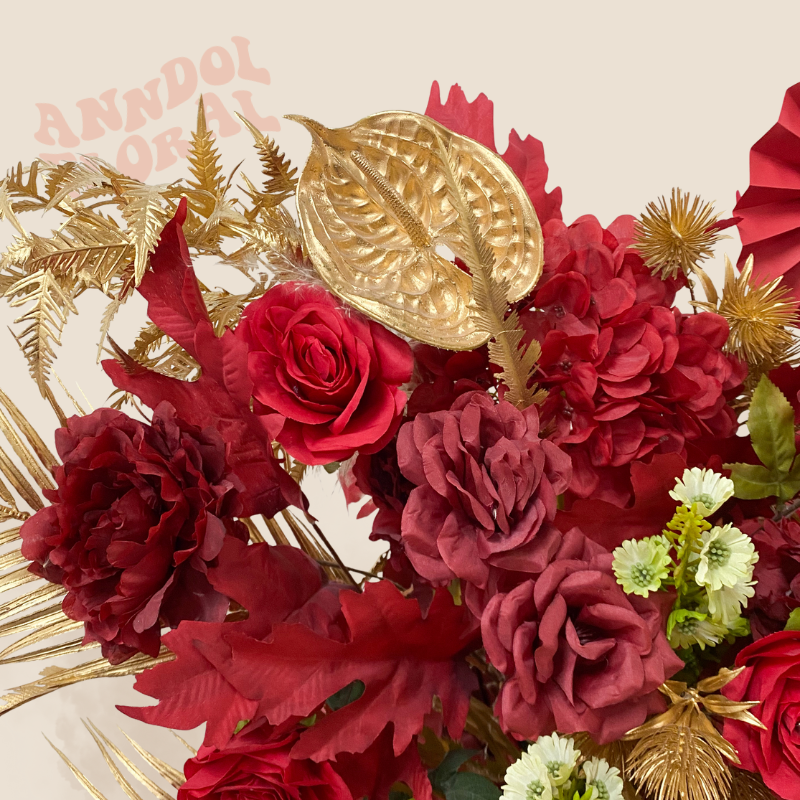 (Faux) Crimson Luxe Floral Stand