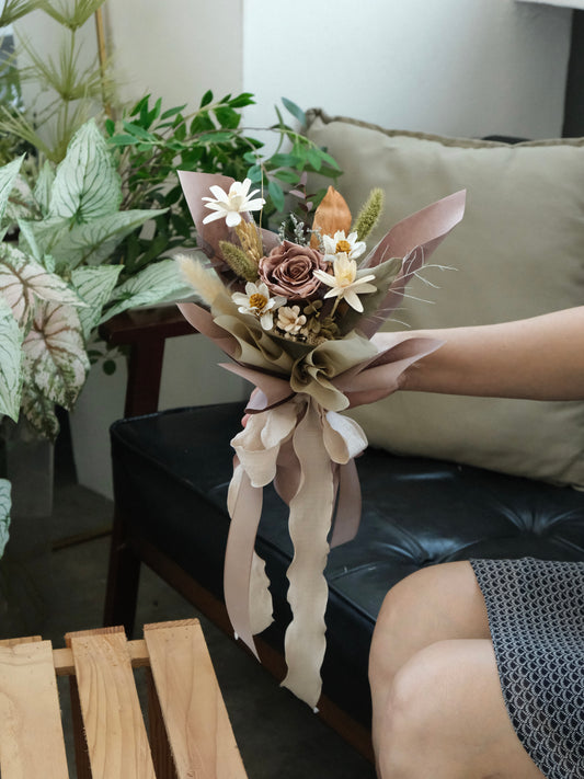 Preserved Flowers Wrapped Bouquet Arrangement For Delivery In Singapore