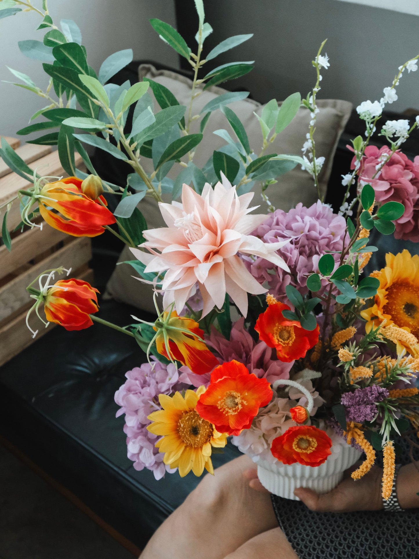 Realistic Faux Flower Vase Arrangement with Delivery in Singapore