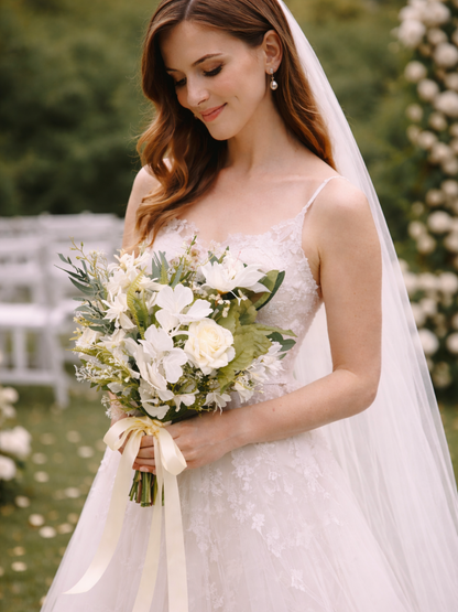 White Serenity - Bridal Bouquet (Faux Rental)