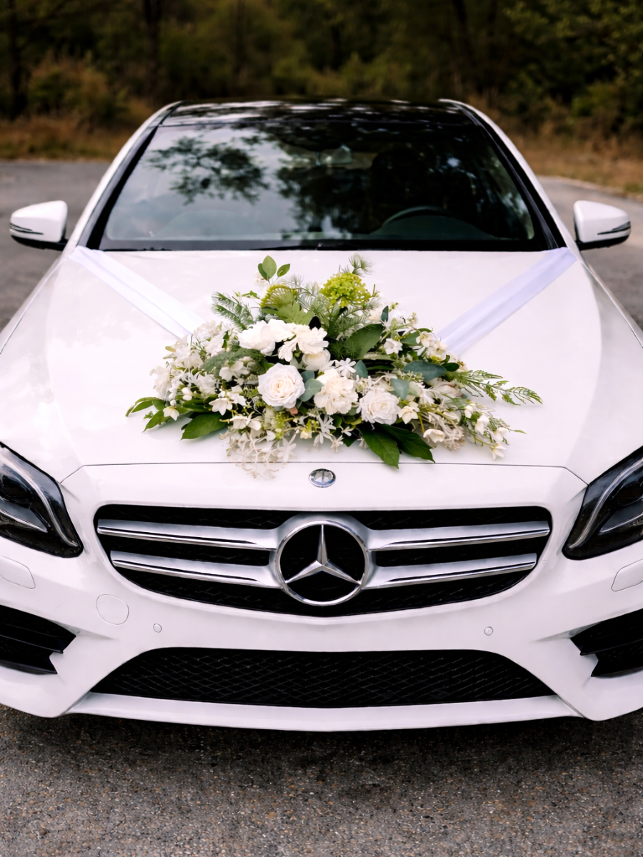 White Serenity - Car Floral Installation (Faux Rental)