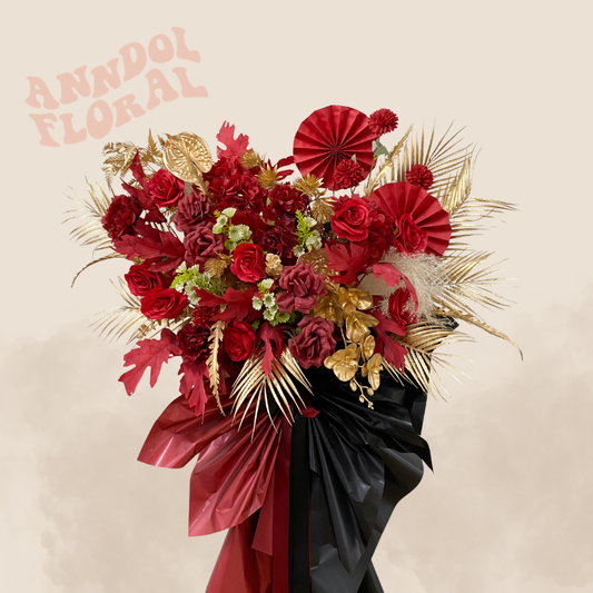 (Faux) Crimson Luxe Floral Stand