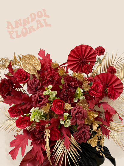 (Faux) Crimson Luxe Floral Stand