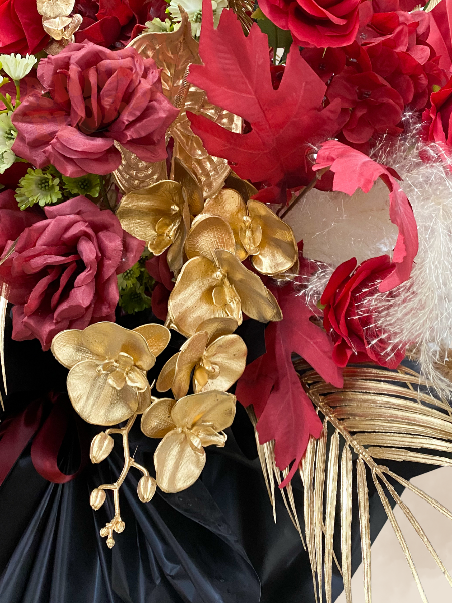 (Faux) Crimson Luxe Floral Stand