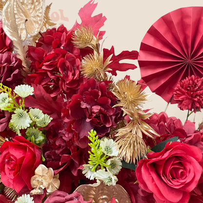 (Faux) Crimson Luxe Floral Stand
