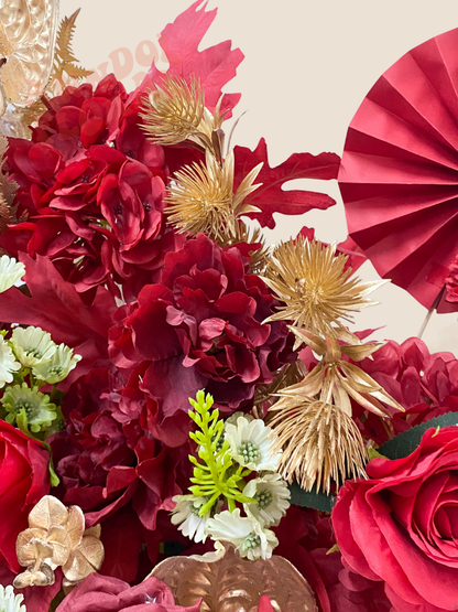 (Faux) Crimson Luxe Floral Stand