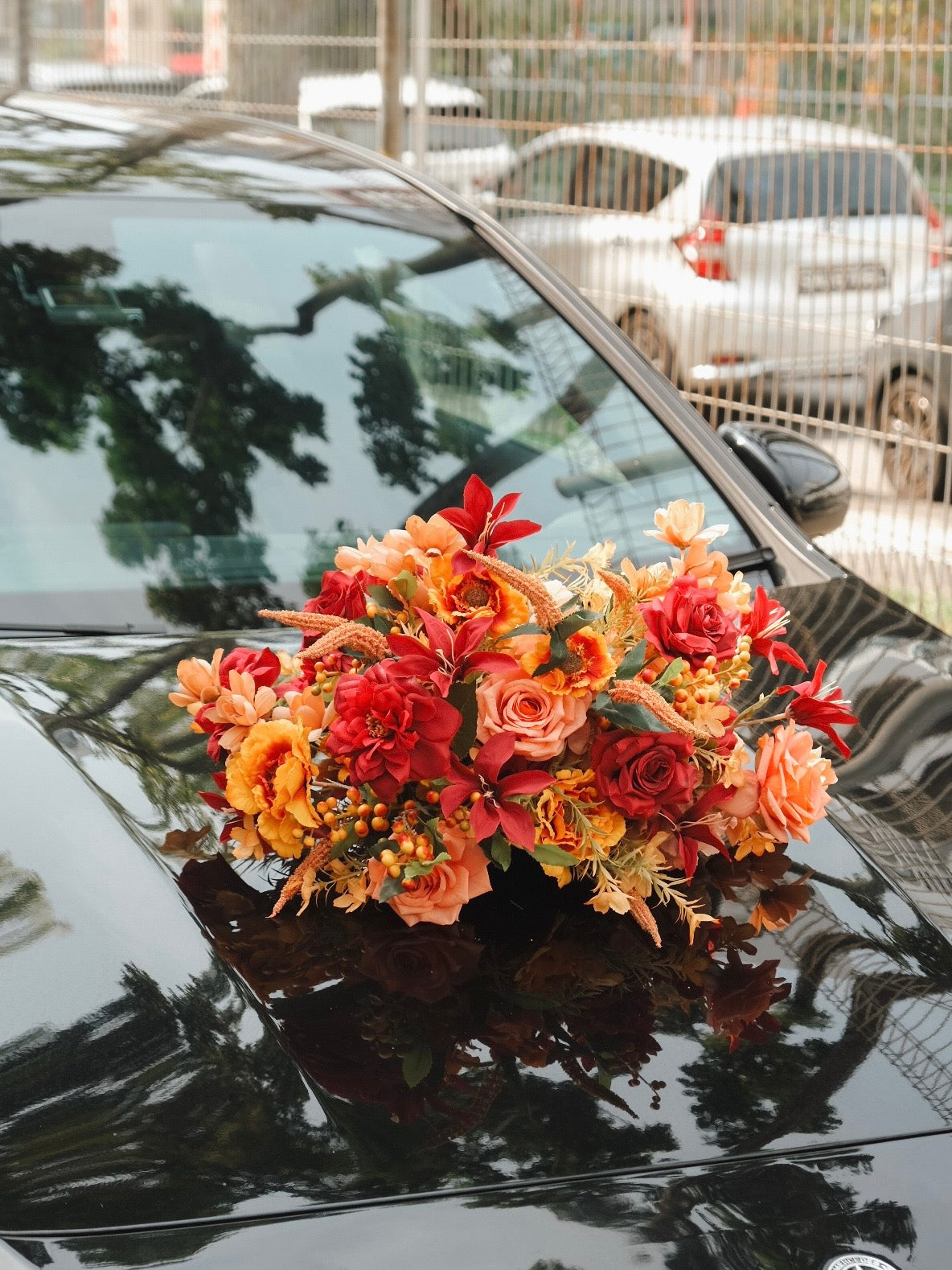 (Rental) Autumn Faux Flower Car Decor