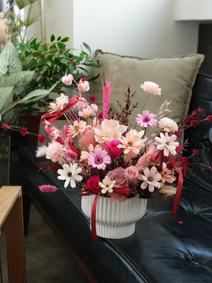 Preserved Flowers Vase Arrangement For Delivery In Singapore