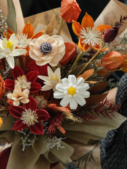 Preserved Flower Wrapped Bouquet Arrangement For Delivery In Singapore