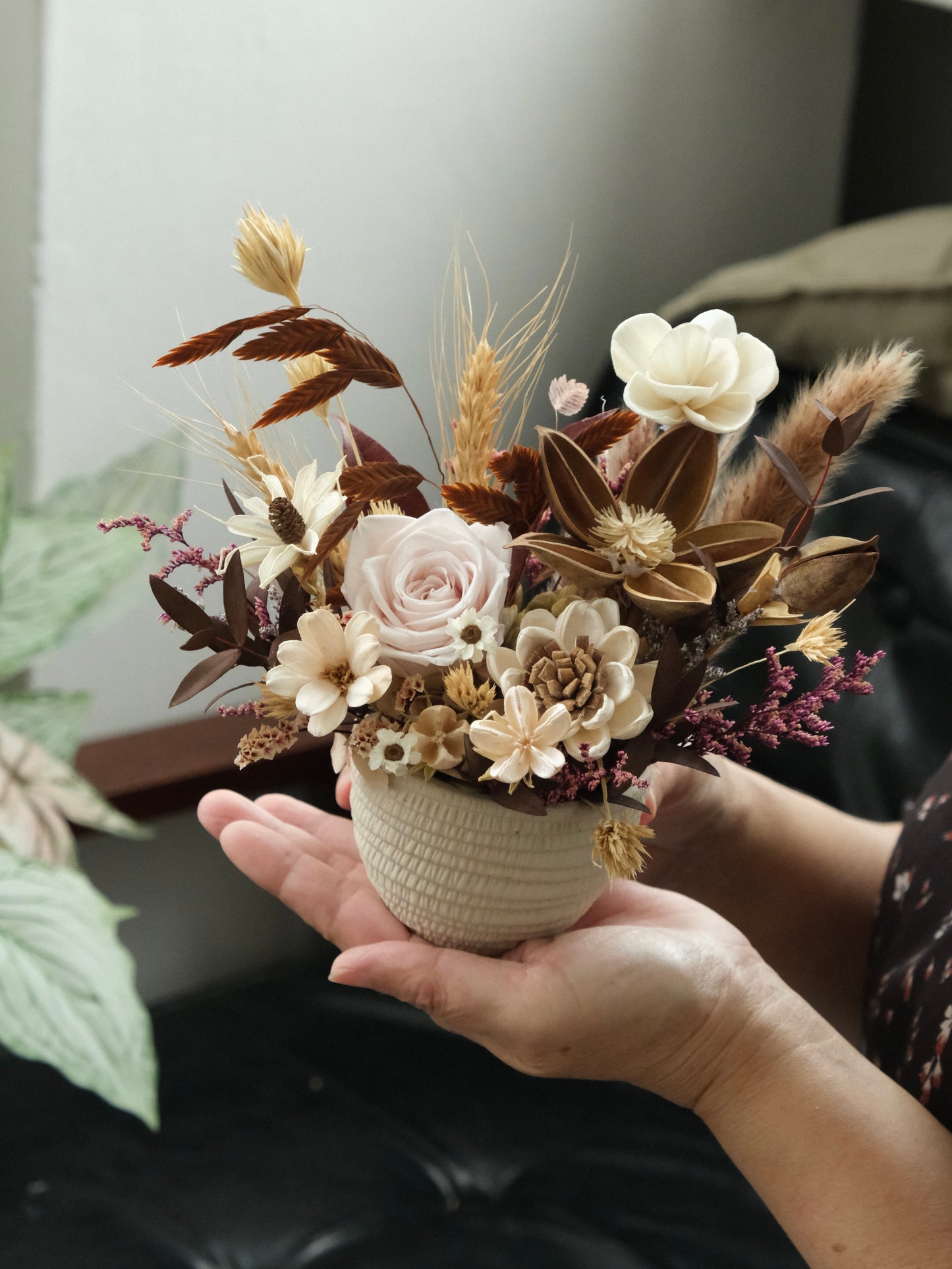 Preserved Flowers Vase Arrangement For Delivery In Singapore