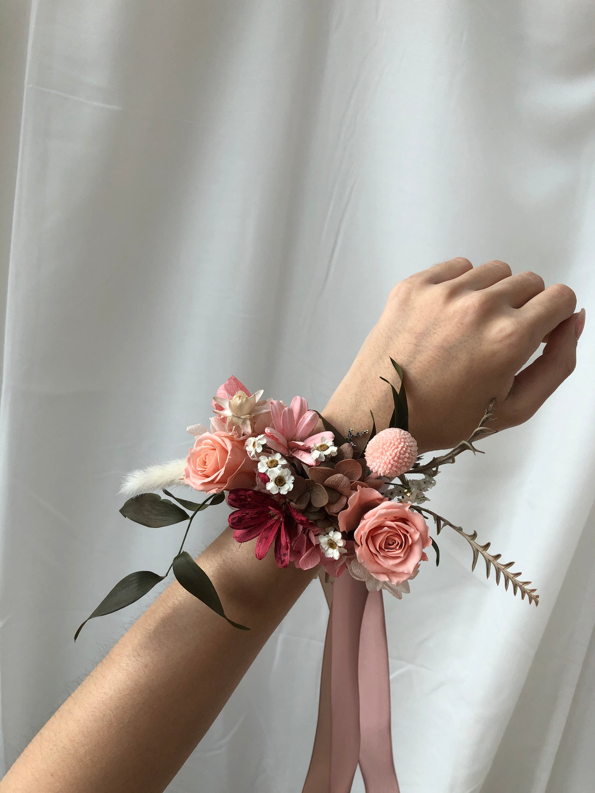 Pink Spray Rose Wrist Corsage by BloomNation™